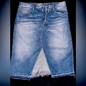 Denim jean maxi skirt